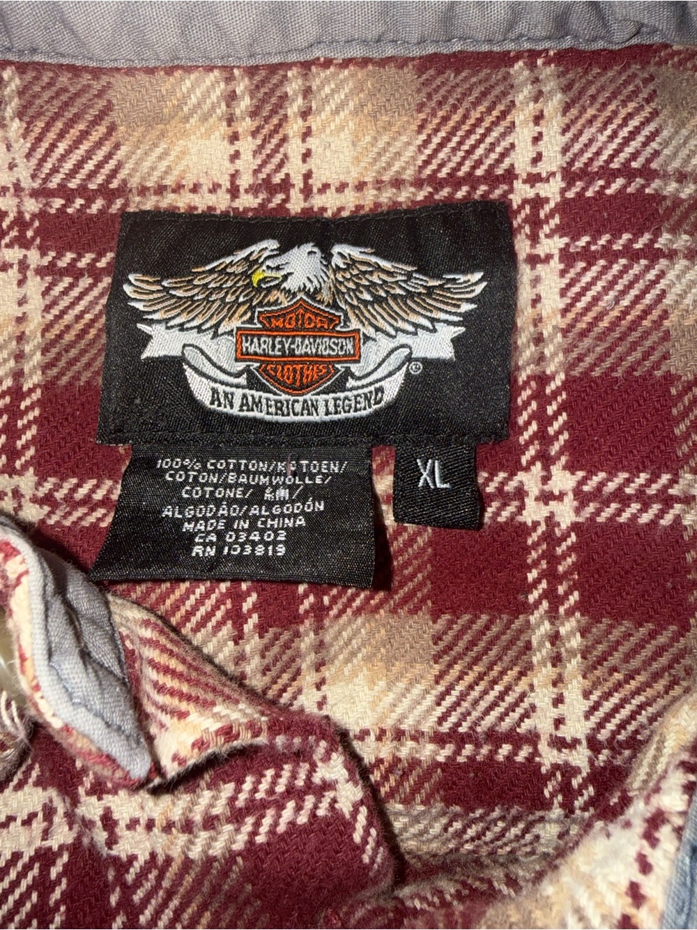 Harley Davidson Lot Men’s XL Flannel Plaid Long Sleeve Button Up And Tee Shirts - Picture 9 of 11